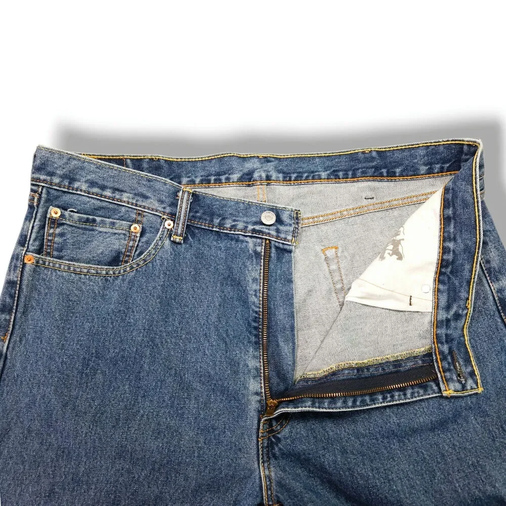 Levi’s 505 Regular Fit Straight Leg Jeans W40 L32 Dark Stonewash Zip Fly VTG Y2K